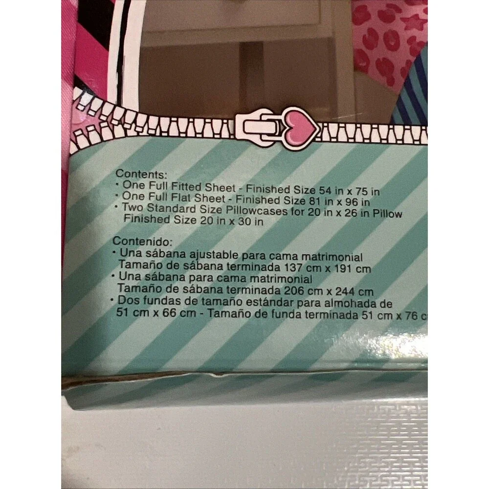 LOL Surprise Born Rocker Full Sheet Set in turquoise blue & pink Microfiber